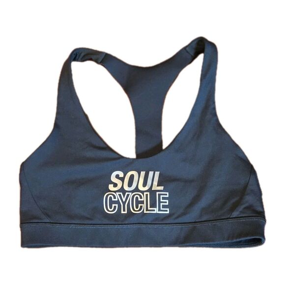 Lululemon Break Free Racerback Sports Bra Sz 10 Med. SoulCycle Black Quick Dry - Picture 6 of 6